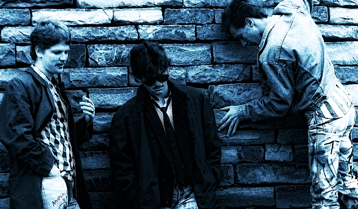 David Sloan, David Moorman and James Lane at GAHAB Tart But Tasty photo shoot in 1986